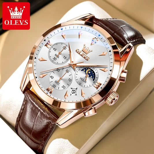 OLEV Luminescent Quartz Watch, Gold White
